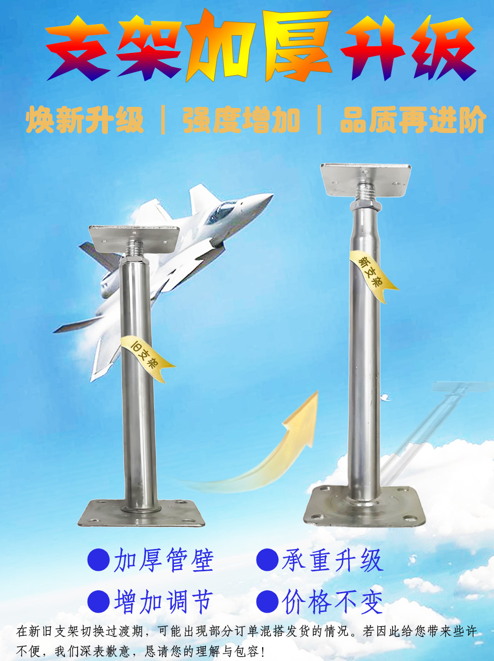 關于深圳沈飛防靜電地板支架升級告知函